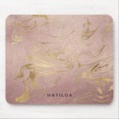 エレガントモダン金ゴールド及びバラ金ゴールド マウスパッド (正面)