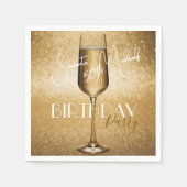 エレガントモダン金ゴールド大人誕生日驚きパーティー スタンダードカクテルナプキン (正面)