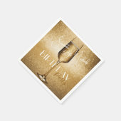 エレガントモダン金ゴールド大人誕生日驚きパーティー スタンダードカクテルナプキン (角)