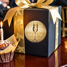 エレガントモダン金ゴールド大人誕生日驚きパーティー ラウンドシール