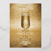 エレガントモダン金ゴールド大人誕生日驚きパーティー 箔シーズンカード (正面)