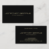 エレガントモダン金ゴールド文字ブラックプロフェッショナルクール 名刺 (正面/裏面)