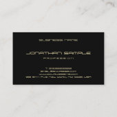 エレガントモダン金ゴールド文字ブラックプロフェッショナルクール 名刺 (裏面)