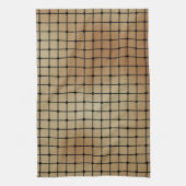 エレガントモダン金ゴールド正方形タイルのパターン | キッチンタオル (縦)