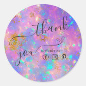 エレガントモダン金ゴールド火オパール石ありがとう ラウンドシール (正面)