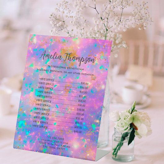 エレガントモダン金ゴールド火オパール石の価格表 台座サイン