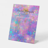 エレガントモダン金ゴールド火オパール石の価格表 台座サイン (正面)