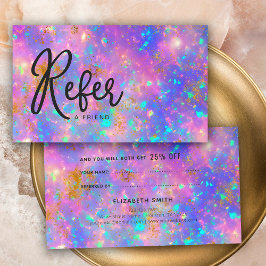 エレガントモダン金ゴールド火薬オパール石の参照の参照 名刺