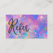 エレガントモダン金ゴールド火薬オパール石の参照の参照 名刺 (正面)