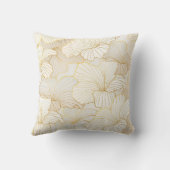 エレガントモダン金ゴールド白フローラ線コレクション クッション (裏面)