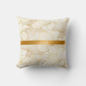 エレガントモダン金ゴールド白フローラ線コレクション クッション (正面)