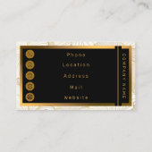 エレガントモダン金ゴールド白フローラ線コレクション 名刺 (裏面)