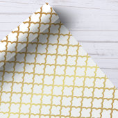 エレガントモダン金ゴールド白モロッコトレリス ラッピングペーパー