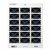 エレガントモダン金ゴールド白黒の書道L ラベル (フルシート)