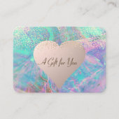 エレガントモダン金ゴールド紙吹雪,バラ金ゴールドハートOpal 割引カード (正面)