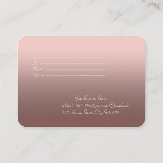 エレガントモダン金ゴールド紙吹雪 割引カード (裏面)