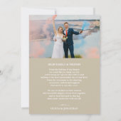 エレガントモダン金ゴールド結婚サンキューカード 招待状 (裏面)