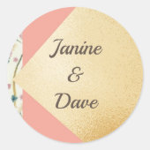 エレガントモダン金ゴールド結婚ブラシ ラウンドシール (正面)