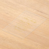 エレガントモダン金ゴールド結婚ミニマル アクリル招待状 (レイダウン)