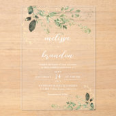 エレガントモダン金ゴールド結婚ー アクリル招待状 (正面)