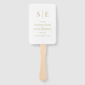 エレガントモダン金ゴールド結婚式 プログラム ハンドファン (正面)