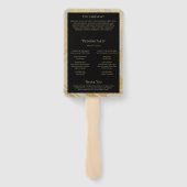 エレガントモダン金ゴールド結婚式 プログラム ハンドファン (裏面)