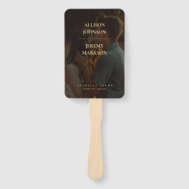 エレガントモダン金ゴールド結婚式 プログラム ハンドファン