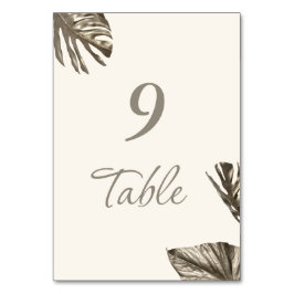 エレガントモダン金ゴールド結婚植物学 テーブルナンバー