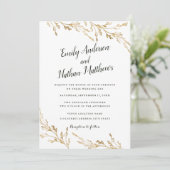 エレガントモダン金ゴールド結婚葉 招待状 (スタンド正面)