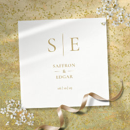 エレガントモダン金ゴールド結婚 スタンダードカクテルナプキン