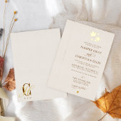 エレガントモダン金ゴールド結婚 箔招待状