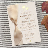 エレガントモダン金ゴールド結婚 箔招待状