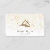 エレガントモダン金ゴールド絵を描紙吹雪 名刺 (正面)