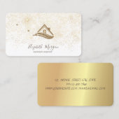 エレガントモダン金ゴールド絵を描紙吹雪 名刺 (正面/裏面)