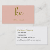 エレガントモダン金ゴールド色とピンクプロフェッショナル 名刺 (正面/裏面)