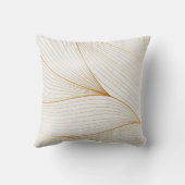 エレガントモダン金ゴールド葉線集合 クッション (裏面)