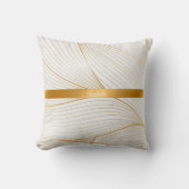 エレガントモダン金ゴールド葉線集合 クッション (正面)