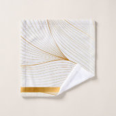 エレガントモダン金ゴールド葉線集合 バスタオルセット (ウォッシュタオル)