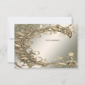 エレガントモダン金ゴールド装飾サンキューカード サンキューカード (裏面)