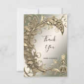 エレガントモダン金ゴールド装飾サンキューカード サンキューカード (正面)