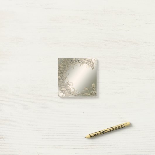 エレガントモダン金ゴールド装飾付箋 ポストイット (デスク上)