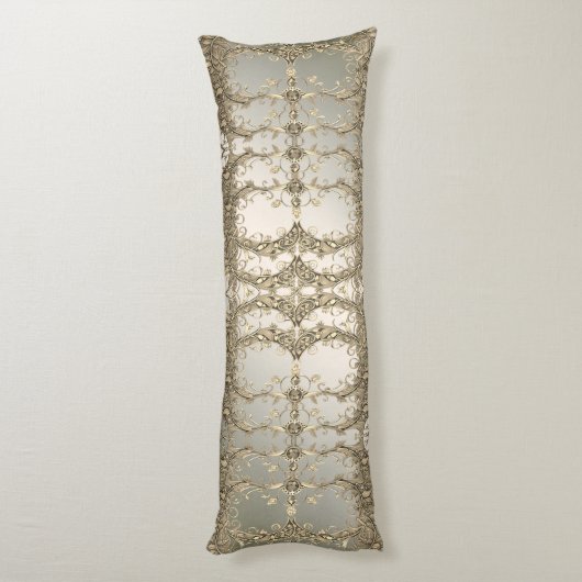 エレガントモダン金ゴールド装飾抱き枕 ボディピロー (裏面 (縦))