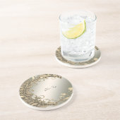 エレガントモダン金ゴールド装飾砂岩コースター コースター (側面)