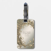 エレガントモダン金ゴールド装飾荷札 ラゲッジタグ (裏面縦)