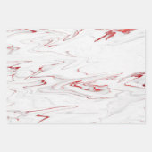 エレガントモダン金ゴールド赤白大理石 ラッピングペーパーシート (正面3)