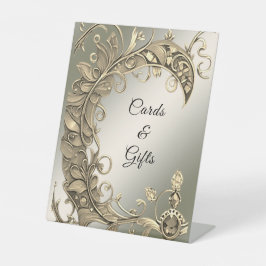 エレガントモダン金ゴールド飾り卓上シンボルや象徴 台座サイン