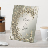 エレガントモダン金ゴールド飾り卓上シンボルや象徴 台座サイン (インサイチュ)