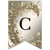 エレガントモダン金ゴールド飾り旗 バンティングフラッグ (第1の旗)