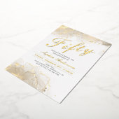 エレガントモダン金ゴールド50誕生日 箔招待状 (回転した状態)