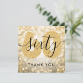 エレガントモダン金ゴールド60th誕生日ありがとう サンキューカード (スタンド正面)